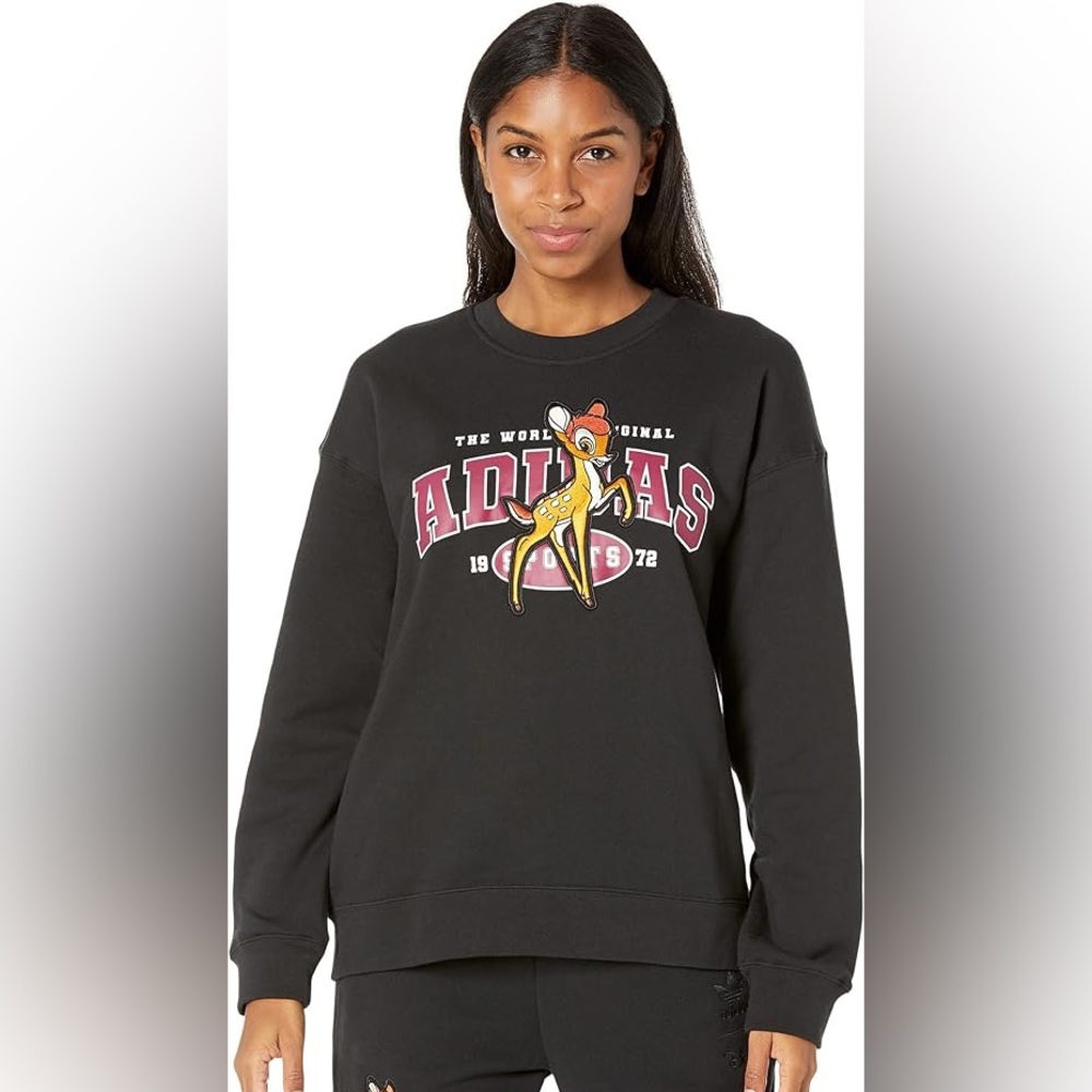 Adidas Black Sweatshirt with Bambi Graphic Design